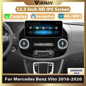 128 ГБ Android 10 Автомагнитола Для Mercedes Benz Vito 2016-2020 Авто Мультимедийный Плеер GPS Навигация 4G Carplay WIFI Сенсорный Экран