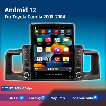 9,7-дюймовый автомобильный плеер для Toyota Corolla 2000-2004 Carplay Auto Tesla Style Вертикальный мультимедийный видео-радио GPS Стерео головное устройство