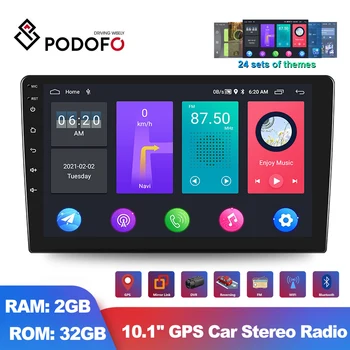 Podofo Android 10,0 Стереоприемник 2Din Автомобильный Радиоприемник 10 
