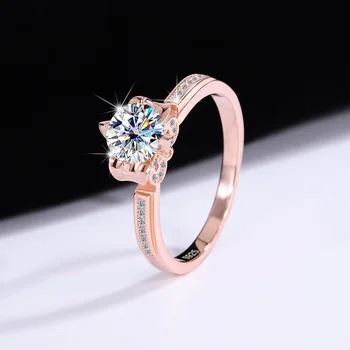 S925 Серебряная корона кольцо с муассанитом в виде ласточкиного хвоста серебряное кольцо, идеально подходящее для свадеб и предложений лепестки ласточкиного хвоста