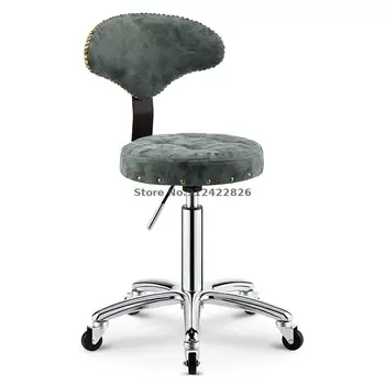 Взрывозащищенный косметический стул с поворотной спинкой, парикмахерское КРЕСЛО, ретро-шкив, круглый стул, хозяйский стул, бытовой