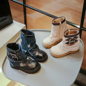 Женские ботинки 2023 года в уникальном британском стиле, крутая Универсальная кожаная строчка, боковая молния, Шикарные модные детские ботинки принцессы, весна-осень
