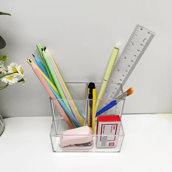 Многофункциональный Простой прозрачный держатель для ручек большой емкости, Детский Настольный органайзер ручной работы для студентов, Детские подарки