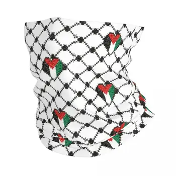 Палестинский Флаг Сердце Бандана Грелка Для Шеи Мужчины Женщины Зимний Походный Лыжный Шарф Гетры Палестина Хатта Куфия Вышивка Уход За Кожей Лица