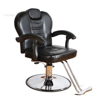 Парикмахерские кресла с регулируемой спинкой Парикмахерские кресла в европейском стиле Современная мебель для салонов красоты Подъемное Вращающееся кресло B