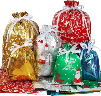 Рождественские подарочные пакеты для праздничных подарков Рождественские пакеты Small Medium Large Jumbo для упаковки подарков Рождественские подарочные пакеты Новый 2024 год