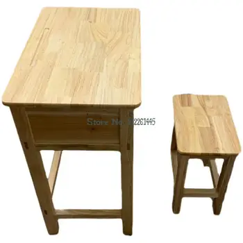 Учебный стол из массива дерева, письменный стол для учащихся начальной и средней школы, бытовой письменный стол, школьный письменный стол, стул, простой письменный стол